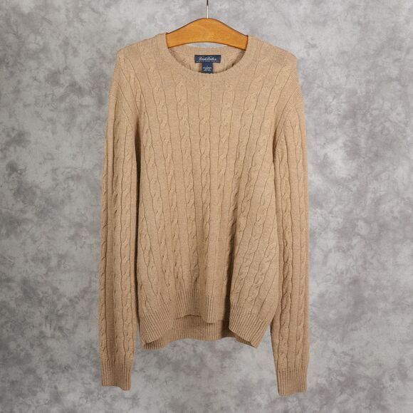 Brooks Brothers | Beige Sweater | Cable Knit | Large | 100% Lambswool - Picture 1 of 4